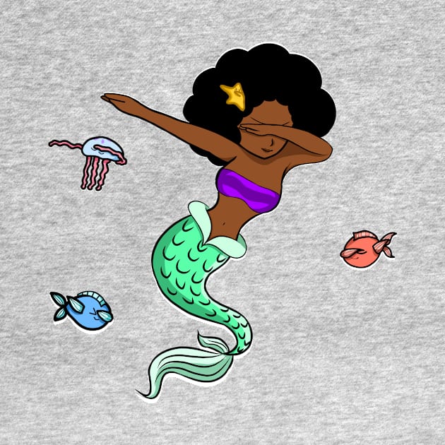 Afro Girl, Mermaid, Funny Dab Dance, Dancing Fishes by dukito